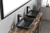Streamdale Furniture Black Matte Rectangular Vessel Sink with Faucet and Drain