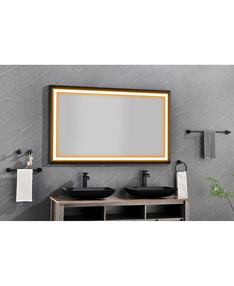 Simplie Fun Oversized Black Led Mirror Kit for Bathroom/Wall 36x60