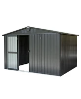 Simplie Fun Metal Outdoor Storage Shed: 10'x8' With Lockable Door