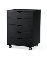 Simplie Fun 5 Drawer Chest with Mobile Wheels