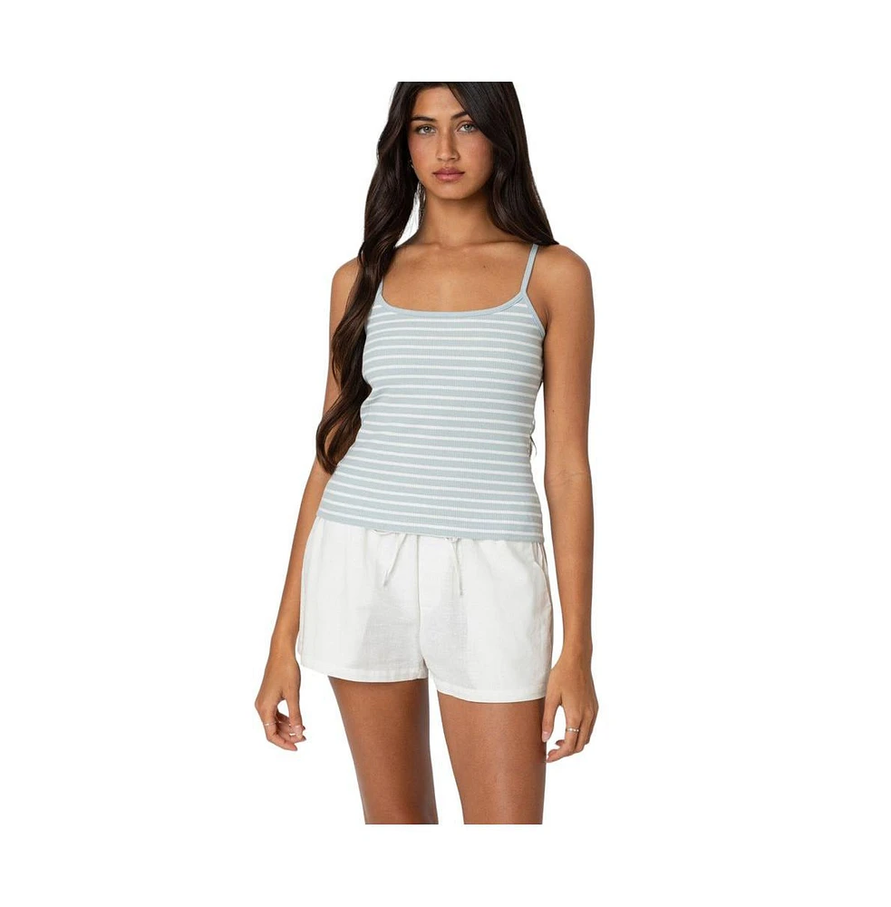 Edikted Women's Gretta Striped Ribbed Tank Top