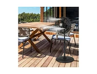 Slickblue 16 Inch Outdoor Misting Fan Oscillating Pedestal Fan with 3 Mist Levels-Black