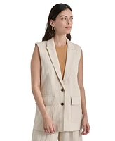 Dkny Women's Weathered-Twill Sleeveless Vest