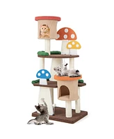 Slickblue 4-In-1 Cat Tree with 2 Condos and Platforms for Indoors