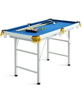 Slickblue 47 Inch Folding Billiard Table with Cues and Brush Chalk