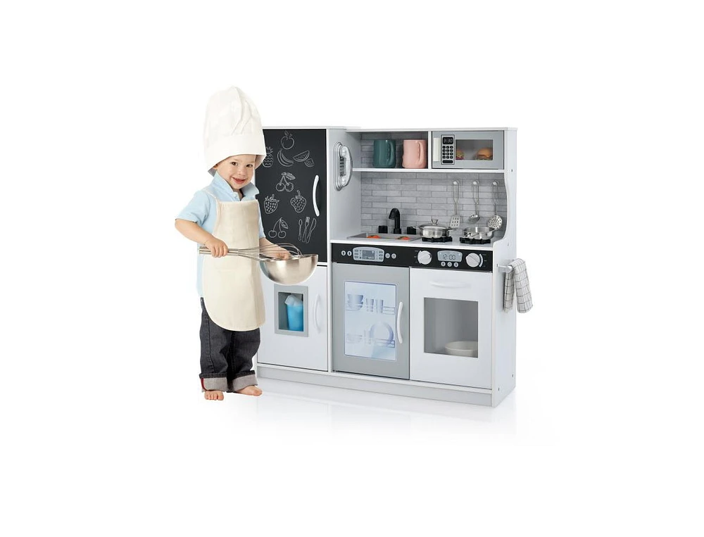 Slickblue Toddler Pretend Play Kitchen for Boys and Girls 3-6 Years Old