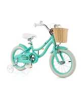 Slickblue 14-Inch Kids Bike Adjustable with Training Wheels for 3-5 Years Old