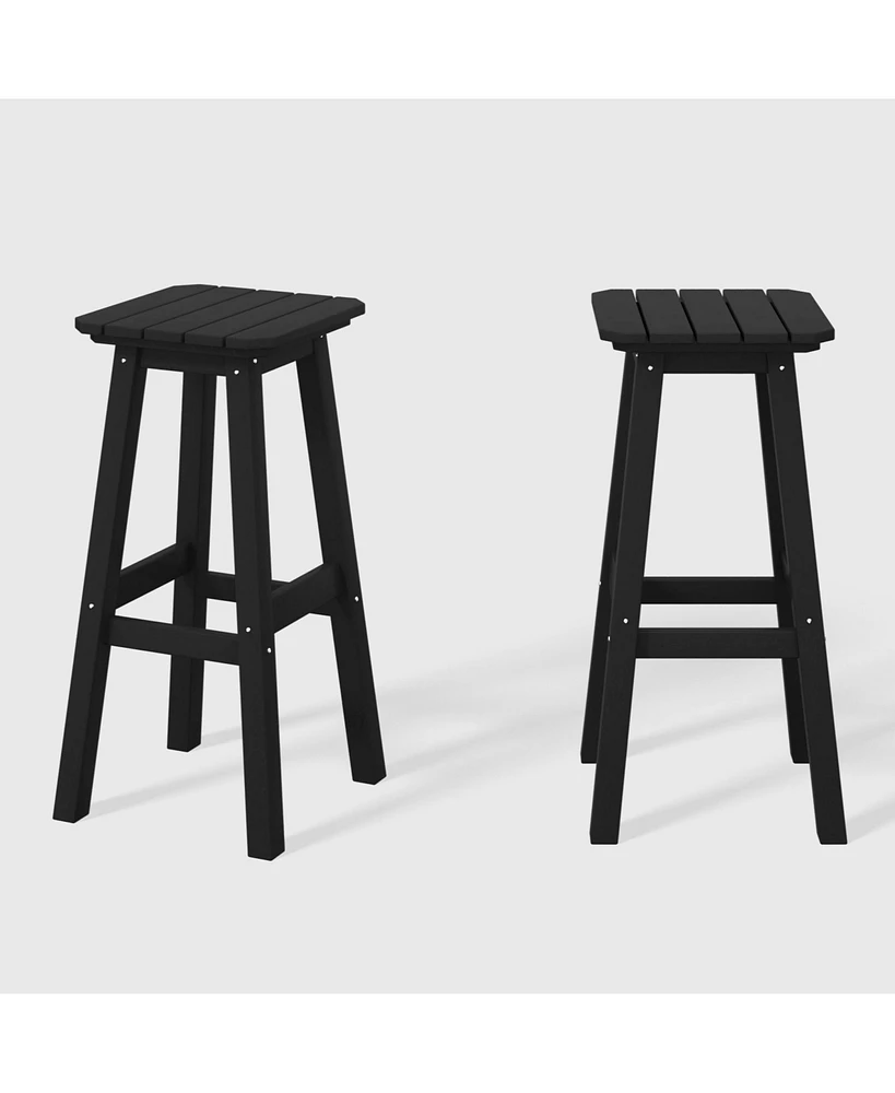 WestinTrends 29" Hdpe Outdoor Patio Square Bar Stools (Set of