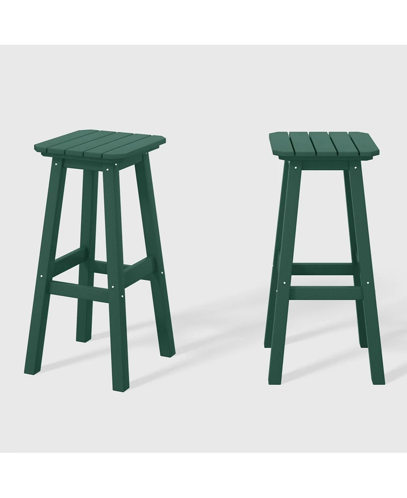 WestinTrends 29" Hdpe Outdoor Patio Square Bar Stools (Set of 2)