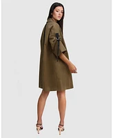 Belle & Bloom Women's Russian Romance Oversized Trench Coat - Military