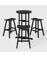 WestinTrends Outdoor Patio Bar Height Table and Stool 4-Piece Dining Set