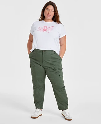 On 34th Trendy Plus Tapered Ankle-Length Cargo Pants, Created for Macy's