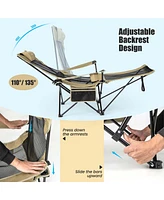 Folding Camping Chair with Detachable Footrest