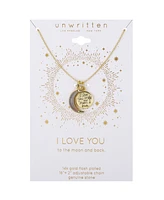 Unwritten Agate Moon I Love You to the Moon and Back Charm Pendant Necklace