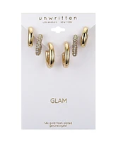 Unwritten Crystal Chunky Hoop Earring Set