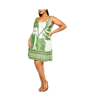 City Chic Plus Peta Print Dress