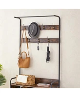 Streamdale Furniture Hall Tree Coat Rack with 7 Hooks and Storage