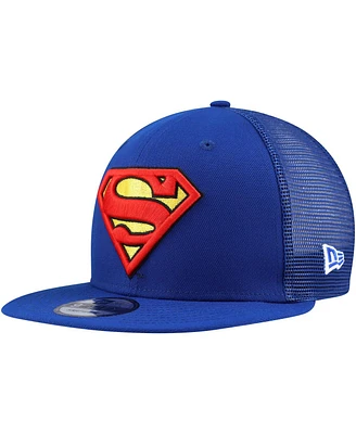 New Era Men's Blue Superman 9FIFTY Snapback Trucker Hat