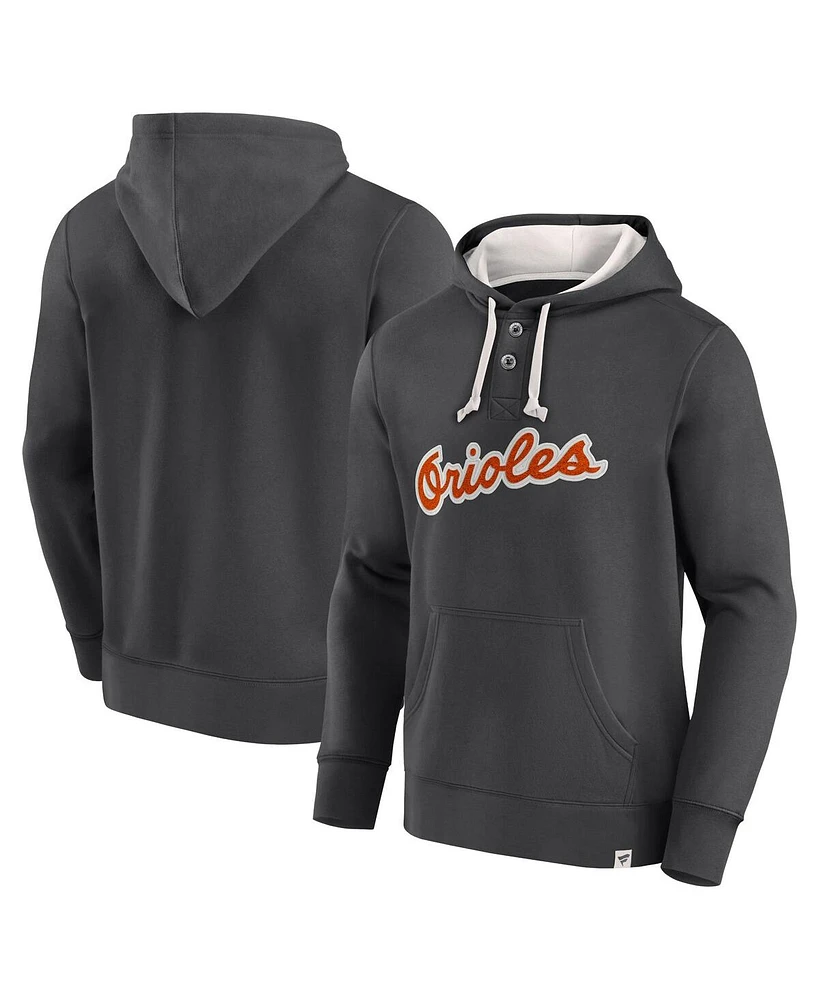 Fanatics Men's Baltimore Orioles Plan for Adversity Henley Fleece Pullover Hoodie