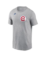 Nike Men's Ernie Banks Heather Chicago Cubs Cooperstown Collection Fuse Name Number T-Shirt