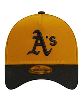 New Era Men's Gold/Black Oakland Athletics Rustic A-Frame 9FORTY Adjustable Hat