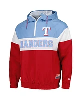 New Era Men's Texas Rangers Ripstop Raglan Quarter-Zip Hoodie Windbreaker Jacket