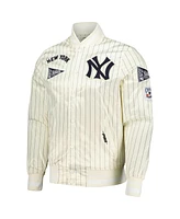 Pro Standard Men's Cream New York Yankees Cooperstown Collection Pinstripe Retro Classic Satin Full-Snap Jacket