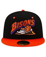 New Era Men's Black Buffalo Bisons Theme Night Lacrosse 59FIFTY Fitted Hat