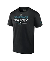 Fanatics Men's San Jose Sharks Authentic Pro Wordmark Alt Logo T-Shirt