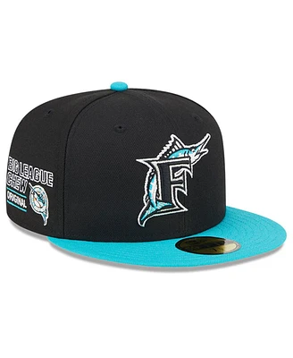 New Era Men's Black Florida Marlins Big League Chew Team 59FIFTY Fitted Hat