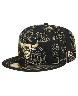 New Era Men's Chicago Bulls 59FIFTY Day Allover Print Stencil Fitted Hat