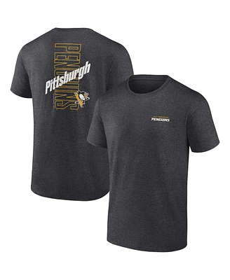 Fanatics Men's Heather Charcoal Pittsburgh Penguins Backbone T-Shirt