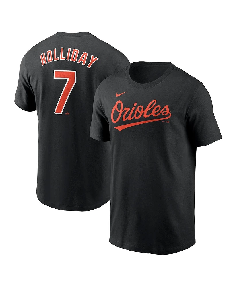 Nike Men's Jackson Holliday Black Baltimore Orioles Fuse Name Number T-Shirt