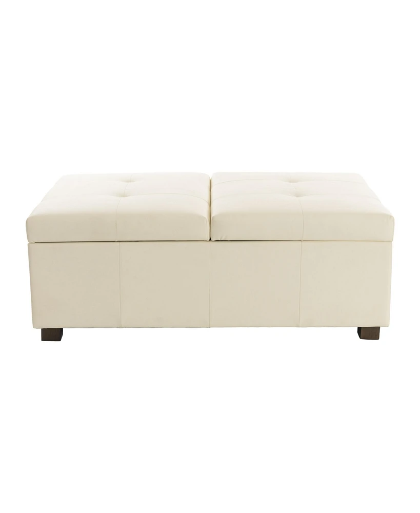 Amber & Emily Extra Large Storage Ottoman with 2 Compartments