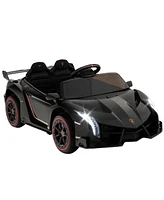 Slickblue 12V Licensed Lamborghini 4WD Kids Ride-on Sports Car with 2.4G Remote-Red