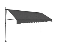 vidaXL Manual Retractable Awning with Led 157.5" Anthracite