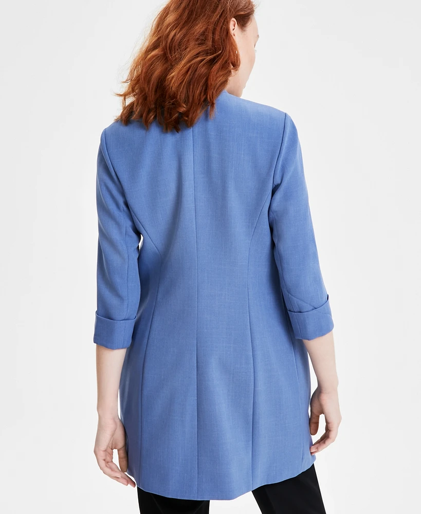 Kasper Petite Open-Front Crepe Topper Jacket