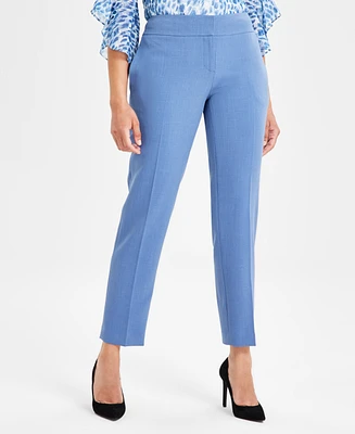 Kasper Petite Fly-Front Slim-Leg Trousers