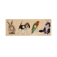 Edushape Kaplan Early Learning Large Knob Animal Puzzle Set - Set of 3