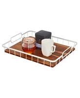 iDesign Wire and Acacia Wood Serving Tray