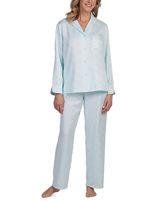 Miss Elaine Women's 2-Pc. Notched-Collar Pajamas Set