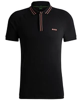 Boss by Hugo Men's Logo Striped Stretch-Cotton Polo Shirt