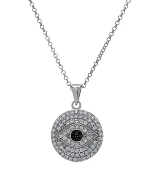 Macy's Clear and Black Cubic Zirconia Evil Eye Pendant Necklace