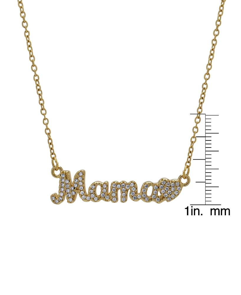 Macy's 14K Gold Plated Cubic Zirconia Mama and Heart Pendant Necklace