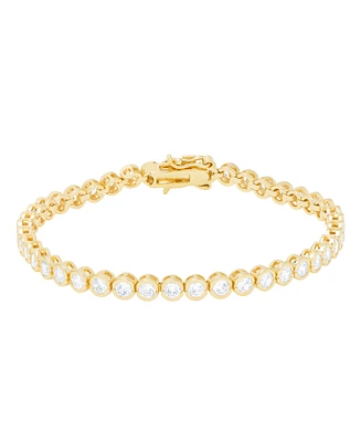 Macy's 14K Gold Plated Cubic Zirconia Bezel Bracelet