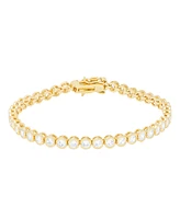 Macy's 14K Gold Plated Cubic Zirconia Bezel Bracelet