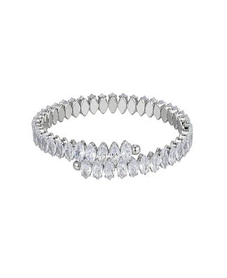 Macy's Silver-Plated Cubic Zirconia Marquise Cuff Bracelet