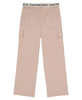 Calvin Klein Big Girls Wide-Leg Twill Cargo Pants