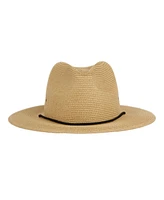 Angela & William Panama Straw Fedora Sun Hat with Chin Cord