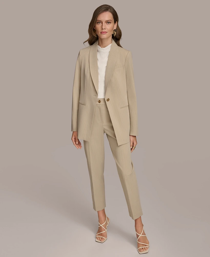 Donna Karan Women's Pinstripe One-Button Blazer